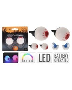 Halloween decorations, eye shape, plastic, with battery, Led, 2 pieces