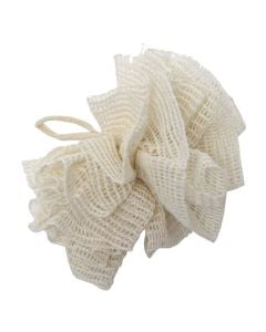 Shower sponge, mesh, cotton, beige, 1 piece