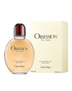 Eau de toilette (EDT) for men, Calvin Klein, Obsession, EDT 125 ml, glass and metal, yellow, 1 piece