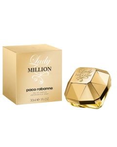 Eau de parfum (EDP) for women, Paco Rabanne, Lady Million, edp 30 ml, glass and metal, gold 1 piece