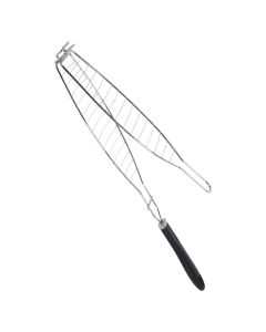 Fish rack for barbecue, metal, silver, 58x11 cm, 1 piece