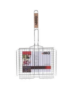 Barbecue rack, BBQ, metal and wood, 23x26x55 cm, 1 piece