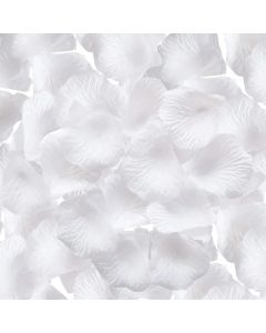 White rose petals, polyester and plastic, 1 pack