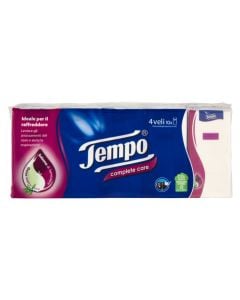 Paper napkins, Tempo, complete care, 4 sheets, 10 pieces