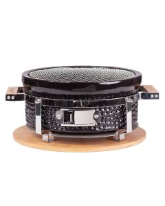 Japanese BBQ Shichirin, Yakiniku, 13.5x34cm, black, ceramic, 1 piece