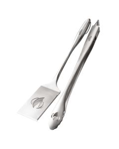 Barbecue serving accessories, Napoleon,  spatula and tongs, stainless steel, gray, 47 cm, 2 pieces