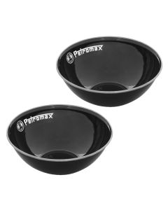 Petromax Black Enamel Camping Bowls, 2 pieces