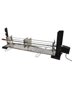 Skewer set with holder + electric motor, 100 cm, stainless steel, gray and black, 1 piece