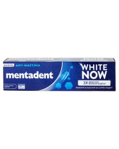 Toothpaste, Mentadent, white now antimac, blue, 75 ml, 1 piece