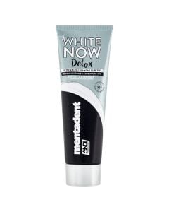 Toothpaste, Mentadent, White now detox, black, 75 ml, 1 piece