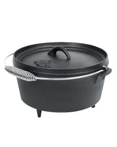 Dutch pot with lid, El Fuego, cast iron, 11.28 lt, Ø 35.6, 44.2x18.8x40 cm, 13.8 kg, black, 1 piece