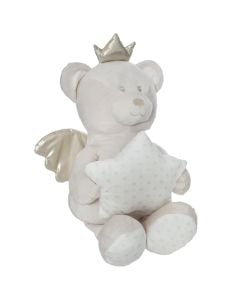 Teddy bear for children, with star, 14x13x20 cm, beige, 1 piece