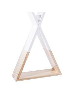 Organizer shelf for children's room, wooden, white and natural, 30x10x39 cm, 1 piece