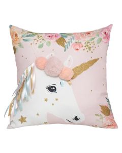 Decorative pillow for children, Unicorn, polyester, 40x40 cm, mixed, 1 piece