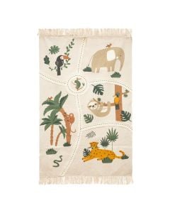 Carpet for children's room, Jungle, cotton, 100x150 cm, mixed, 1 piece
