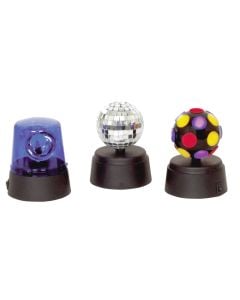 Disco lighting set, plastic, different colors, 3 pieces, 1 pack