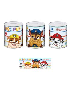 Children's piggy bank, Disney, Paw Patrol, metal, 10x10x12 cm, 1 piece