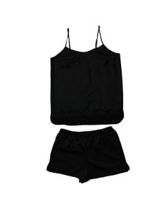Pajamas for girls, top panties, black,  saten, 1 pair