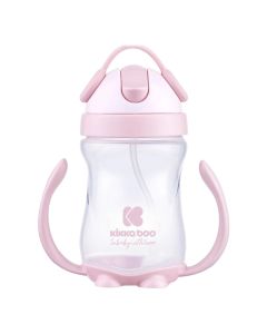 Baby bottle, with handles, 300 ml, pink, +12 months, 1 piece