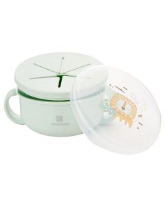 Baby food bowl, Savana, 2 in 1, 15x12.5x9.5 cm, 380 ml, mint, +12 months, 1 piece