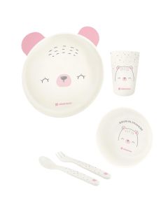 Dining set for children, Kikka Boo, Bear, pink, +6 months, 5 pieces