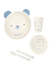 Children's dining set, Kikka Boo, Bear, blue, +6 months, 5 pieces