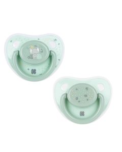 Baby pacifier, Savanna, silicone, 6-18 months, mint, 2 pieces