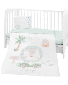 Baby duvet cover set, Kikka Boo, Bear, cotton, pillowcase 35x45 cm, duvet cover 100x150 cm, duvet cover 95x135 cm, mint, 3 pieces