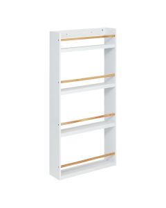 Organizer shelf for books, MDF, 4 compartments, 118x55x15 cm, white, 1 piece