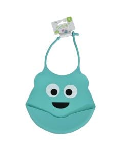 Baby bib, Cangaroo, silicone, 30x20 cm, blue, 1 piece
