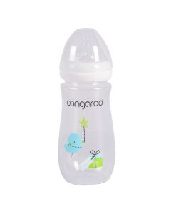 Baby pacifier bottle, Cangaroo, Birdy, 300 ml, 3 months +, anti colic, white, 1 piece