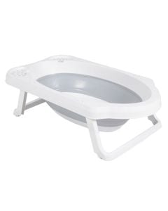 Baby bathtub, Cangaroo, plastic and silicone, 84x23x48 cm, foldable, white and gray, 1 piece