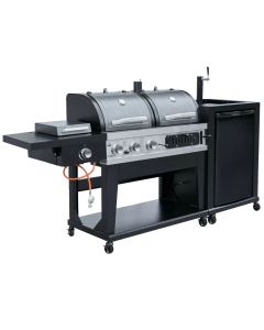 Gas barbecue, El Fuego, 3 in 1, Kombi, beer dispenser, 236x138x69 cm, black, 1 piece