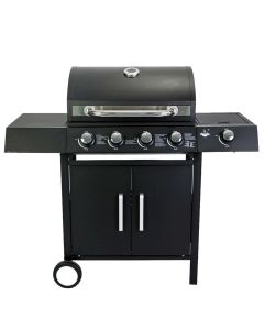 Gas barbecue, El Fuego, San Angelo, 4+1, steel, 110x102x48 cm, black, 1 piece