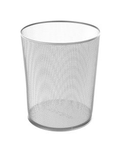 Metal waste bin, circular, gray, 24.2x20.6x28.5 cm, 1 piece
