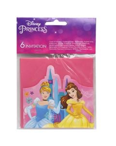 Invitation, Princess, cardboard, with envelope, 11x10 cm, 6 pieces, 1 package