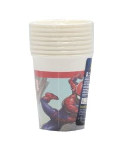 Glass, Spiderman, cardboard, 200 ml, 8 pieces, 1 pack