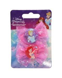 Hair clip for children, Princess, ribbon, pink, 2 pieces