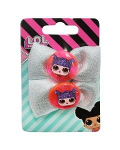 Children's hair clips, LOL Surprise, ribbon, blue, 2 pieces
