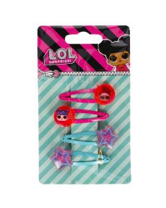 Children's hair clips, LOL Surprise, pink/blue, 4 pieces