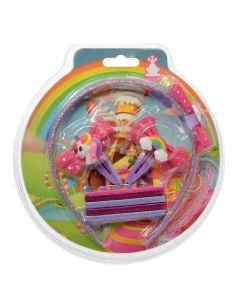 Hair Accessories Set, Unicorn, Pink, 3 Pieces, 1 Pack