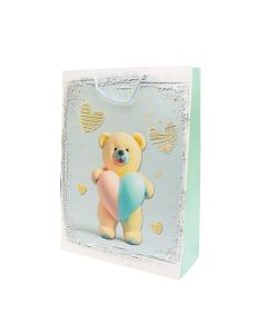 Packaging bag, cardboard, bear, 30x41x12 cm, mixed, 1 piece