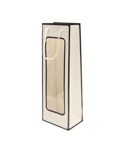 Packaging bag, cardboard, 36x12.5x8.5 cm, white/black, 1 piece