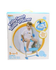 Toilet adapter for children, with stairs, 21x38x42 cm, blue/pink, 1 piece