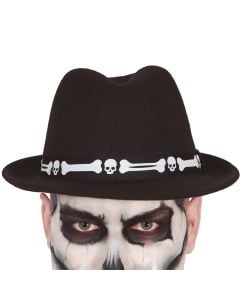 Halloween hat, skeleton, polyester, black, 1 piece