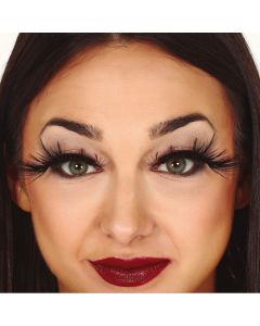Halloween false eyelashes, with feathers, black, long, 1 piece