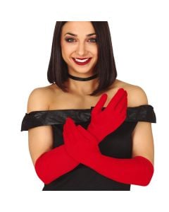 Halloween gloves, polyester, red, 42 cm, 1 pair