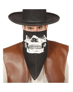 Black and white skull design halloween face mask, 1 piece