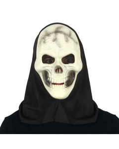 Halloween mask, hooded skull, mixed, 1 piece