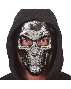 Halloween mask, silver skull, 1 piece